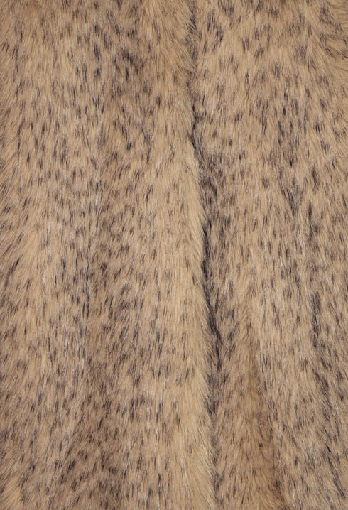 Rotate Faux Fur Long Coat - Nougat